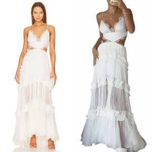 NWT Maria Lucia Hohan Women's White Sleeveless V-Neck Formal Gown Size 2 $2,690